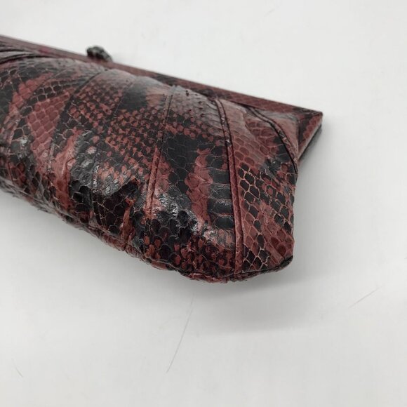 Kotur Pink And Black Snakeskin Clutch - Picture 8 of 10